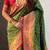 Olive woven design zari paithani saree with unstitched blouse piece