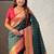 Green woven design zari silk blend handloom paithani saree