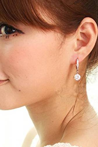 Austrian crystal fancy hoop earrings for women
