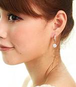 Austrian crystal fancy hoop earrings for women