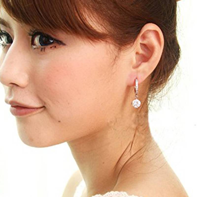 Austrian crystal fancy hoop earrings for women