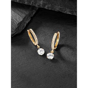 Austrian crystal fancy hoop earrings for women 2