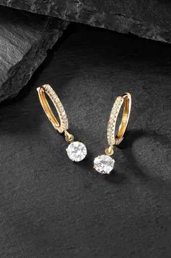 Austrian crystal fancy hoop earrings for women