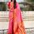 Pink woven design zari paithani saree with blouse piece