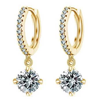 Austrian crystal fancy hoop earrings for women 3