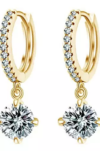Austrian crystal fancy hoop earrings for women