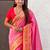 Pink woven design zari paithani saree with blouse piece