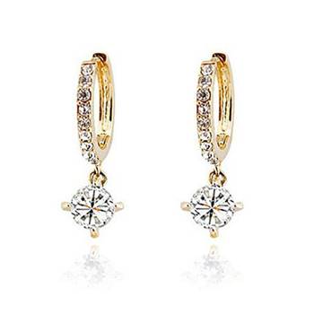 Austrian crystal fancy hoop earrings for women 4