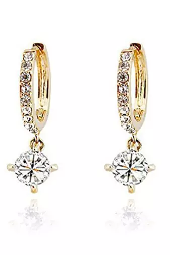 Austrian crystal fancy hoop earrings for women
