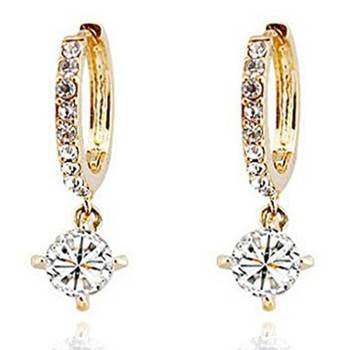 Austrian crystal fancy hoop earrings for women 5