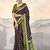Brown ethnic motifs printed  cotton saree with blouse