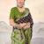 Brown ethnic motifs printed  cotton saree with blouse