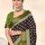 Brown ethnic motifs printed  cotton saree with blouse