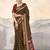 Brown ethnic motifs woven design  cotton saree with unstitched blouse