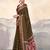 Brown ethnic motifs woven design  cotton saree with unstitched blouse