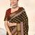 Brown ethnic motifs woven design  cotton saree with unstitched blouse