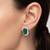 Green fancy stud earrings crystal studded festive casual wear jewelry