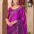 Magenta sequinned saree with unstitched blouse