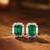 Green fancy stud earrings crystal studded festive casual wear jewelry
