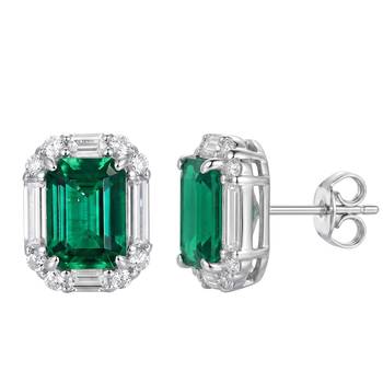 Green fancy stud earrings crystal studded festive casual wear jewelry 4