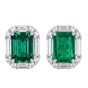Green fancy stud earrings crystal studded festive casual wear jewelry 5