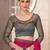 Pink ethnic motifs emroidered sequinned  chiffon saree
