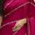 Magenta striped embroidered zari satin saree