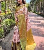 White woven design handloom kanjeevaram saree