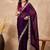 Purple women satin celebrity saree