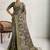 Olive floral embroidered tissue saree