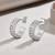 White fancy half hoop earrings cz studded festive casual wear jewelry