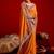 Orange embellished zari silk blend heavy work saree