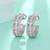 White fancy half hoop earrings cz studded festive casual wear jewelry
