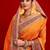 Orange embellished zari silk blend heavy work saree