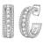 White fancy half hoop earrings cz studded festive casual wear jewelry