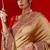 Gold embellished embroidered silk blend heavy work saree