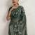 Green women floral embellished sequinned kanjivaram tissue saree