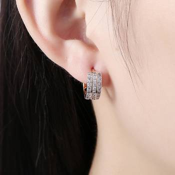 Fancy hoop earrings cz studded festive casual wear jewelry for women 1