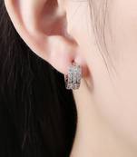 Fancy hoop earrings cz studded festive casual wear jewelry for women