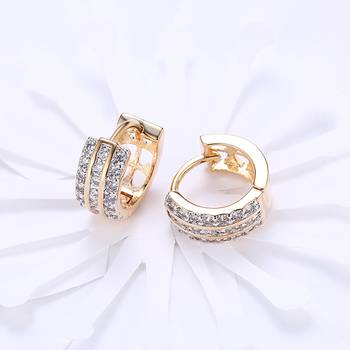 Fancy hoop earrings cz studded festive casual wear jewelry for women 2