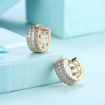 Fancy hoop earrings cz studded festive casual wear jewelry for women 3