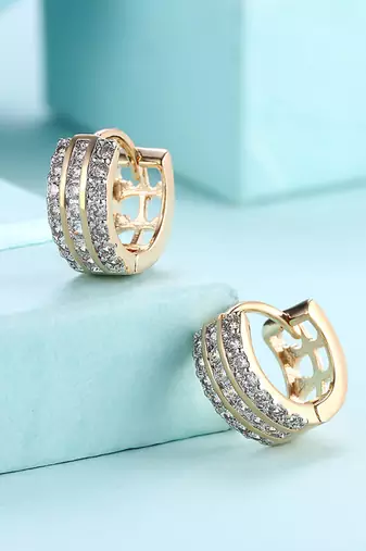 Fancy hoop earrings cz studded festive casual wear jewelry for women