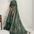 Green women floral embellished sequinned kanjivaram tissue saree
