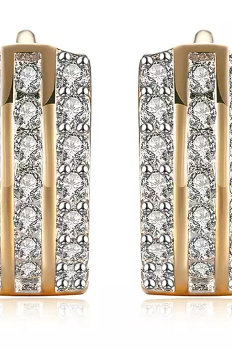 Fancy hoop earrings cz studded festive casual wear jewelry for women