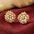 White lariya & kundan studded round stud earrings jewelry for women