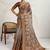 Brown floral sequinned tissue saree