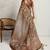 Brown floral sequinned tissue saree