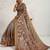Brown floral sequinned tissue saree