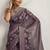 Purple floral printed zari border saree