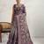 Purple floral printed zari border saree